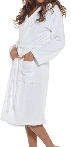 A2Z Women's 100% Soft Cotton Towelling Bathrobe Dressing Gown Hooded Towel Changing Robe Spa Bath Towel Robe for Ladies in Saudi Arabia