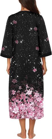Ekouaer Robes for Women 3/4 Sleeves Zipper Robe Zip Front Housecoat with Pockets in Saudi Arabia