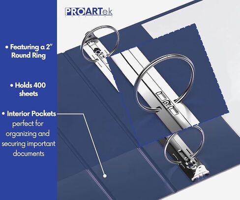 PK00066 موديل 831341 حزمة من 4 مجلدات، لون أزرق ملكي؛ حلقة دائرية مقاس 5.08 سم، غلاف مكتبي، هيكل متين، تصميم مريح، متوفر بألوان متعددة in Kuwait