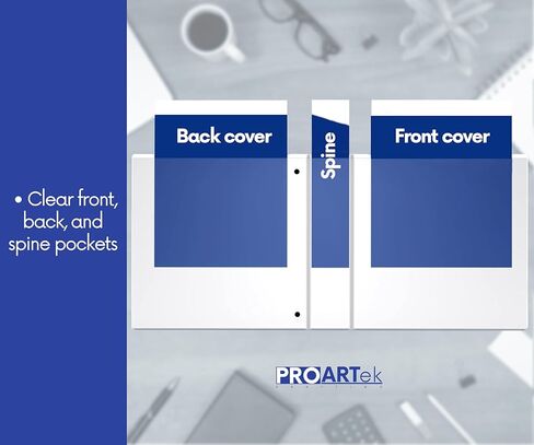 PK00066 موديل 831341 حزمة من 4 مجلدات، لون أزرق ملكي؛ حلقة دائرية مقاس 5.08 سم، غلاف مكتبي، هيكل متين، تصميم مريح، متوفر بألوان متعددة in Kuwait