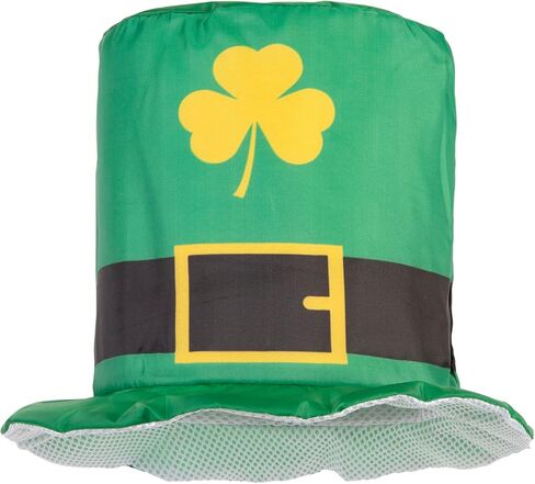 St. Patrick's Day Shamrock Clover Hat, Irish Green Leprechaun Top Hat for Men & Women (Green Hat D) in Kuwait