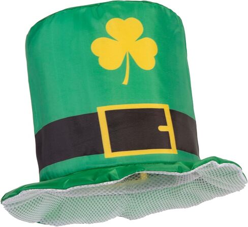 St. Patrick's Day Shamrock Clover Hat, Irish Green Leprechaun Top Hat for Men & Women (Green Hat D) in Kuwait