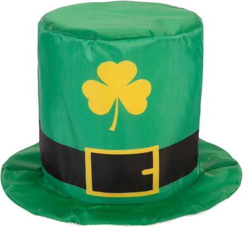 St. Patrick's Day Shamrock Clover Hat, Irish Green Leprechaun Top Hat for Men & Women (Green Hat D) in Kuwait