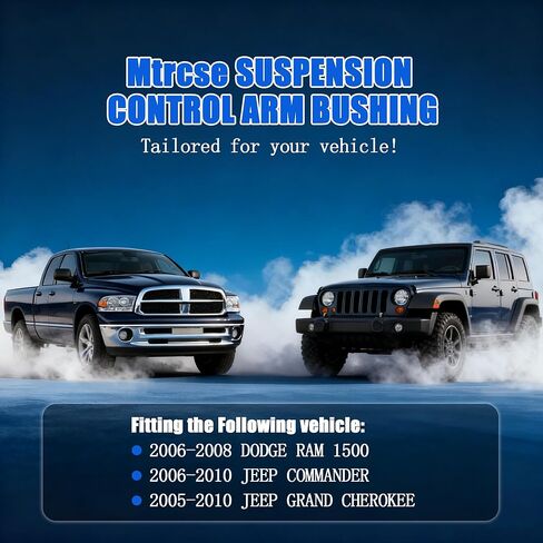 Front Lower Control Arm Bushing Kit Compatible with Dodge Ram 1500 Jeep Commander Grand Cherokee 2005-2010, Replaces 4877198AA 4877199AA 55398376AA in Kuwait