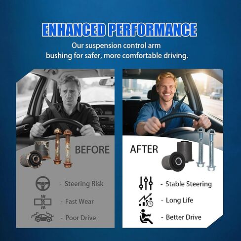 Front Lower Control Arm Bushing Kit Compatible with Dodge Ram 1500 Jeep Commander Grand Cherokee 2005-2010, Replaces 4877198AA 4877199AA 55398376AA in Kuwait