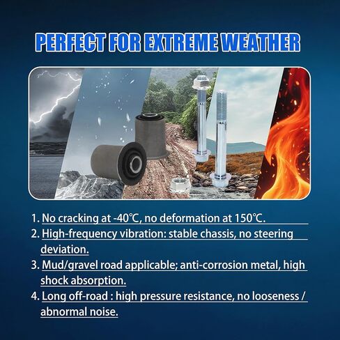 Front Lower Control Arm Bushing Kit Compatible with Dodge Ram 1500 Jeep Commander Grand Cherokee 2005-2010, Replaces 4877198AA 4877199AA 55398376AA in Kuwait