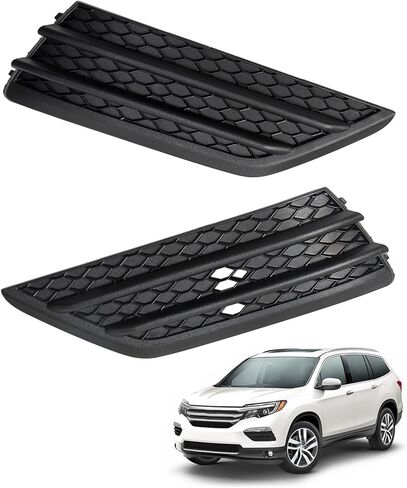زوج واحد من غطاء مصباح الضباب الخفيف مناسب لسيارة Honda Pilot V6 3.5L LX EX EX-L 2016 2017 2018 استبدال HO1038130 71102TG7A00 HO1039130 71107TG7A00، شبكة مصباح الضباب الأسود in Kuwait