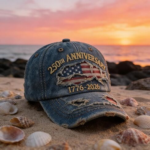 USA 250th Anniversary Distressed Casual Hat, Adjustable 1776-2026 Patriotic Commemorative Baseball Cap for Men Women in Saudi Arabia