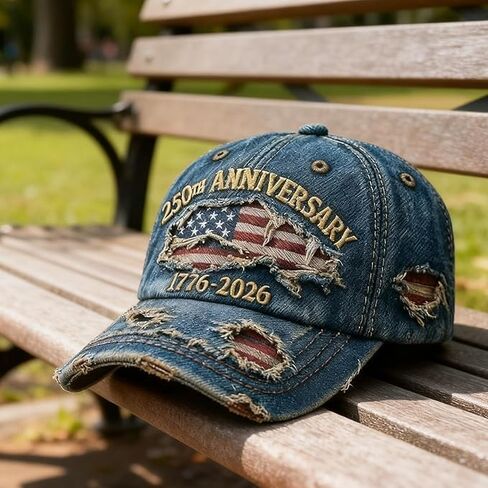USA 250th Anniversary Distressed Casual Hat, Adjustable 1776-2026 Patriotic Commemorative Baseball Cap for Men Women in Saudi Arabia