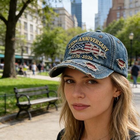 USA 250th Anniversary Distressed Casual Hat, Adjustable 1776-2026 Patriotic Commemorative Baseball Cap for Men Women in Saudi Arabia