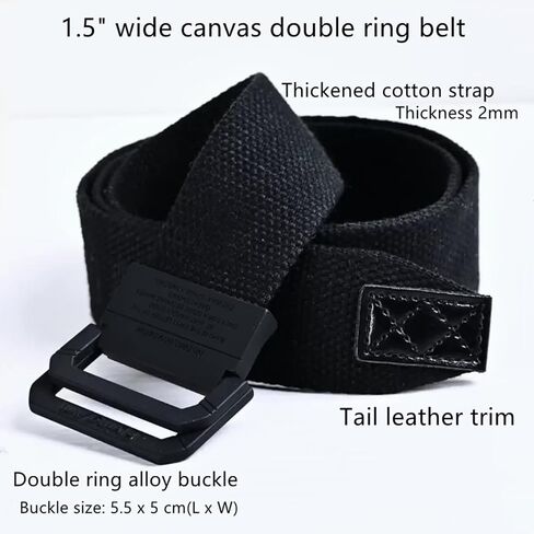 Double Ring Belt for Men Women - 2 Pack Solid Rainbow Colors Fabric Canvas Web Belts Plus Size 45" - 69" in Saudi Arabia