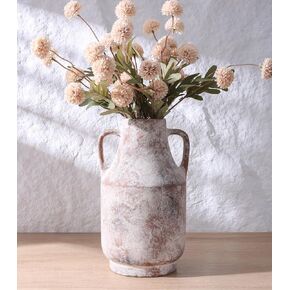 Grey Ceramic Flower Vase with Handles, 11 in Tall Rustic Farmhouse Pottery Vases Decorative Large Vases for Living Room Entryway Kitchen Table Centerpieces Home Decor in Saudi Arabia
