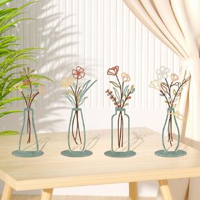 ريساما 4 قطع زهرة المزهريات زخرفة للطاولة المركزية ديكور مكتب المنزل الداخلي، الإضافية الحديثة بوهو نمط زهرية الحلي لحفل الزفاف هدية هووسورمينغ in Kuwait