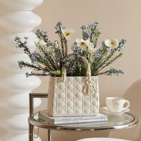 مزهريات الزهور ديكور المنزل غرفة المعيشة طاولة القهوة البلاستيكية الحديثة المربعة الفريدة للمدخل (بيج، 11 * 7.8 بوصة) (بيج، 11 * 7.8 بوصة) in Kuwait