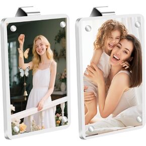 قطعتان من حامل صور السيارة حاجب مغناطيسي لإطار الصورة من الأكريليك مشبك لإطار صورة السيارة المخصص لإضافة هدايا الصور العائلية أو الشخصية in Kuwait