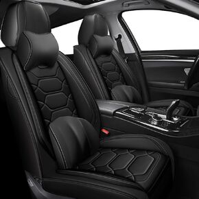 Car Seat Covers Fit for Jeep Compass 2007-2025,5 Seats Comfort Non-Slip Seat Covers Airbag Compatible,Waterproof Leather Seat Covers(Standard 5 Seats,Black Blue) in Kuwait