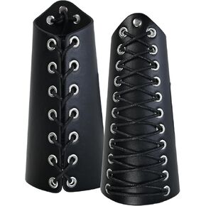1 Pair Leather Arm Guards Medieval Gauntlets Adjustable Leathers Arm Bracers Medieval Accessories for Theme Activity in Saudi Arabia
