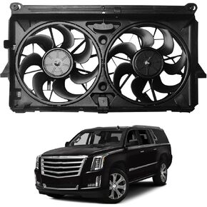 Radiator Engine Cooling Fan Assembly Compatible with 2007-2013 Silverado 1500 Sierra 1500 2007-2014 Tahoe Yukon Dual Fan 4.8 5.3 6.0 6.2L, Cooling Fans Replace 15780788-PFM in Saudi Arabia