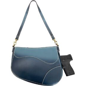 Smith & Wesson Saddle Crossbody – Concealed Carry Leather Purse with Secure CCW Compartment (Blue) in Saudi Arabia