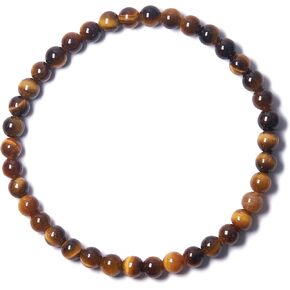 4mm Dainty Real Natural Crystal Beaded Bracelet with Mystery Crystal Pendant (Multiple Wrist Sizes) | Small Gemstone Handmade Stretchy Healing Energy Protection Yoga Jewelry Gift for Women Men in Kuwait