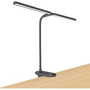 deaunbr LED Reading Light with Clip, Desk Lamp 48 LEDs 2600mAh Battery USB Rechargeable Book Lights Stepless Adjustable Brightness Eye Protection Table Lamps for Bed Headboard, Home, Office - Black in Kuwait