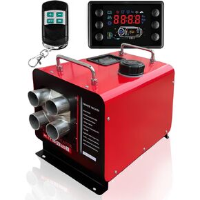 8000W Compact Diesel Air Heater 12V/24V/110V All-in-One Heating Unit with LCD Controller | Portable Camper Van Truck RV Heater with 5L Tank for Winter Camping, Garage, Workshop, Small Spaces | Black in Kuwait