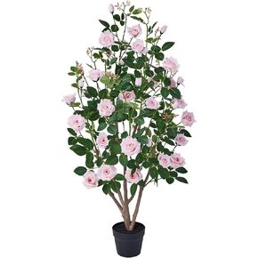 Fake Rose Plants,4Ft(48") Red Artificial Roses,UV-Resistant Faux Silk Flowers for Indoor Outdoor,Potted Faux Trees for Home Decor, Front Porch,Patio,Event or Wedding Venues,1Pack in Kuwait