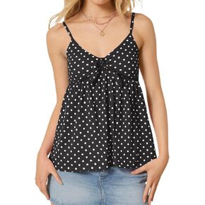 قمصان بيبي دول بربطة أمامية للنساء، قميص قصير صيفي لطيف بفيونكة Y2K، قمصان بدون أكمام للخروج in Kuwait