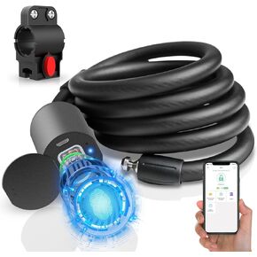 Fingerprint Bike Lock Cable, Eseesmart Keyless Bike Lock Chain Heavy Duty Anti-Theft Bicycle Lock Waterproof Smart Digital 1.5M Stainless Steel Cable Bike Lock with Mounting Bracket in Kuwait