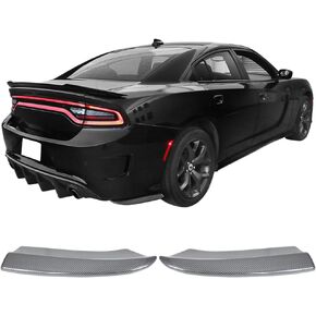 IKON MOTORSPORTS, Rear Aprons Compatible with 2015-2023 Dodge Charger, Rear Bumper Lip Diffuser Side Apron Spat Valance 2PC, 2016 2017 2018 in Saudi Arabia