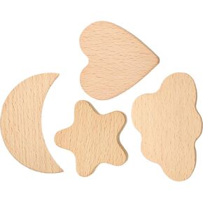 DECHOUS 4pcs Wooden Drawer Knobs Pull Handles Celestial Moon Heart Shapes Single Hole Cabinet Door Knobs for Furniture Bedroom Decor in Kuwait