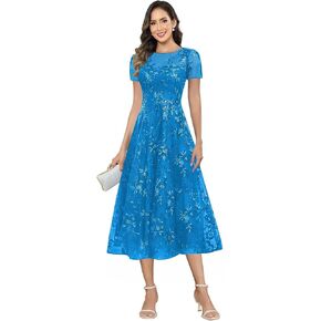 Tea Length Lace Appliques Mother of The Bride Dresses Sparkly A-Line Formal Evening Dress in Kuwait