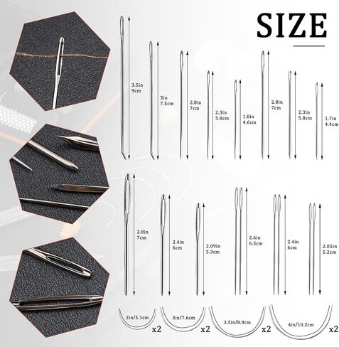 36 Pcs Upholstery Repair Kit, Leather Working Tools, Leather Sewing Kit with Large-Eye Stitching Needles, Upholstery Thread, Heavy Duty Sewing Kit Leather Sewing Tools for DIY Leather Craft in Kuwait