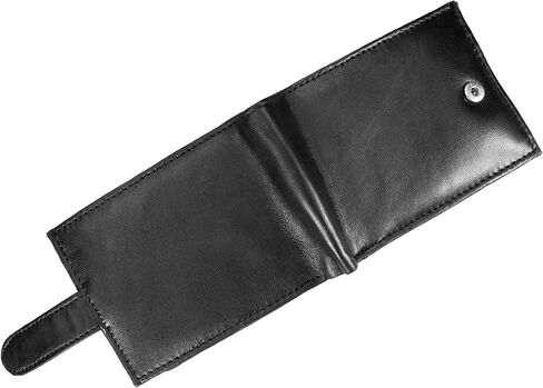 محفظة بول والتر للرجال مصنوعة من جلد الخراف الأصلي الناعم وحامل بطاقة الائتمان ثنائية الطي ومحفظة سوداء رفيعة in Kuwait