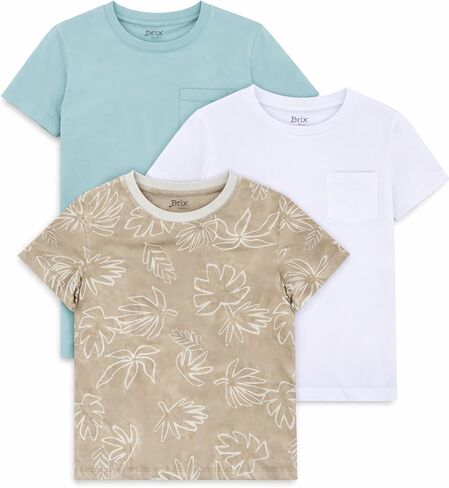 Brix Boys' Short Sleeve Tees- Pocket Crewneck Shirts 3 pack. in Kuwait