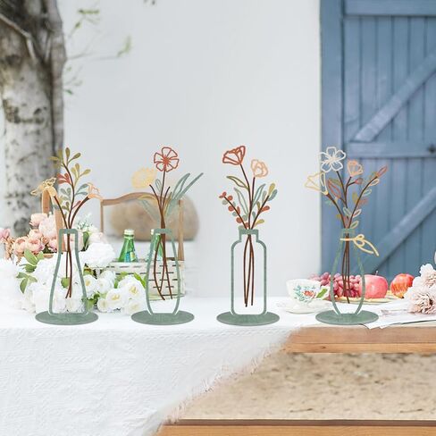 ريساما 4 قطع زهرة المزهريات زخرفة للطاولة المركزية ديكور مكتب المنزل الداخلي، الإضافية الحديثة بوهو نمط زهرية الحلي لحفل الزفاف هدية هووسورمينغ in Kuwait