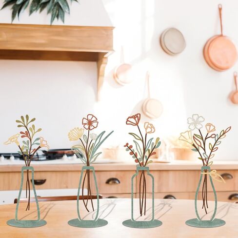 ريساما 4 قطع زهرة المزهريات زخرفة للطاولة المركزية ديكور مكتب المنزل الداخلي، الإضافية الحديثة بوهو نمط زهرية الحلي لحفل الزفاف هدية هووسورمينغ in Kuwait