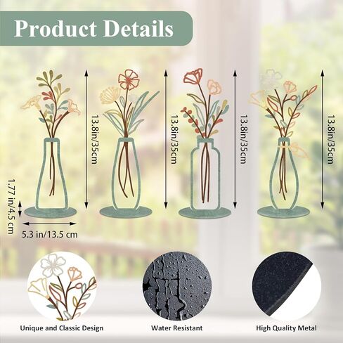 ريساما 4 قطع زهرة المزهريات زخرفة للطاولة المركزية ديكور مكتب المنزل الداخلي، الإضافية الحديثة بوهو نمط زهرية الحلي لحفل الزفاف هدية هووسورمينغ in Kuwait