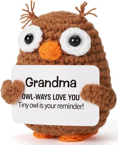هدايا حفيدة البومة المضحكة الصغيرة من الجدة، هدايا عيد الميلاد المجيد، هدايا التخرج للحفيدة من الأجداد، هدية فتاة مراهقة، بومة كروشيه عاطفية مصنوعة يدويًا in Kuwait
