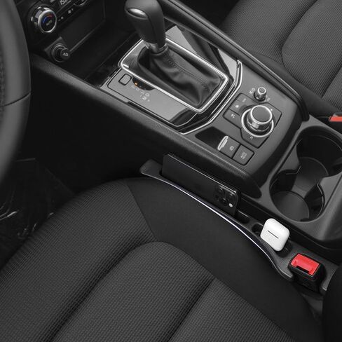 Pukonger مقعد السيارة الفجوة حشو متوافق مع مازدا Cx5 CX-5 الملحقات مقعد الفجوة المكونات مانع مع فتحة التخزين المنظم عدم الانزلاق حامل كأس السيارة كوستر 2 حزمة أسود in Kuwait