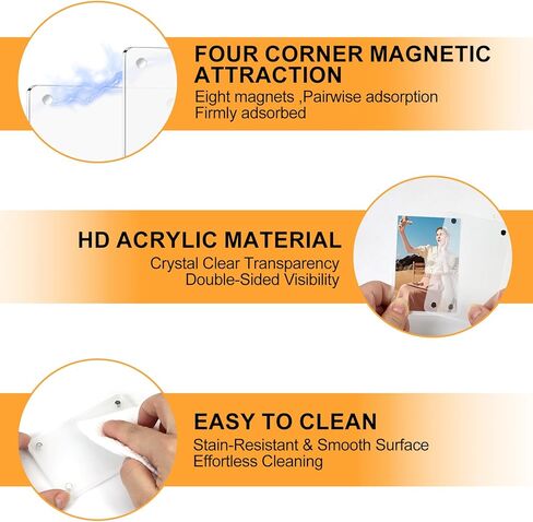 قطعتان من حامل صور السيارة حاجب مغناطيسي لإطار الصورة من الأكريليك مشبك لإطار صورة السيارة المخصص لإضافة هدايا الصور العائلية أو الشخصية in Kuwait