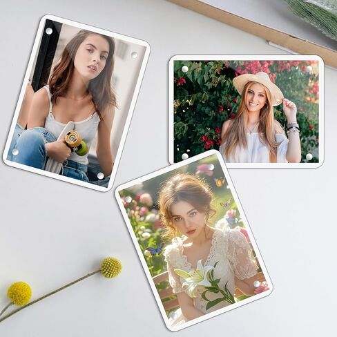 قطعتان من حامل صور السيارة حاجب مغناطيسي لإطار الصورة من الأكريليك مشبك لإطار صورة السيارة المخصص لإضافة هدايا الصور العائلية أو الشخصية in Kuwait