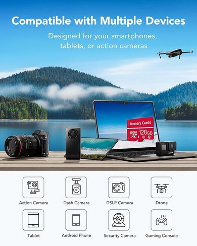 بطاقة ذاكرة Micro SD سعة 256 جيجابايت، بطاقة ذاكرة فلاش microSDXC UHS-I مع محول، 100 ميجابايت/ثانية، C10، U3، A2، V60، دقة عالية كاملة، 4K UHD، بطاقة TF عالية السرعة، وردي in Saudi Arabia