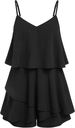 CIDER Rompers for Women Spaghetti Straps V Neck Ruffle Jumpsuits Summer Date Night Casual Fashion Outfits in Saudi Arabia