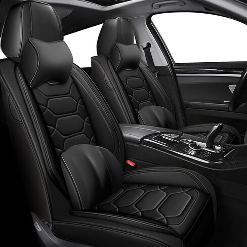 Car Seat Covers Fit for Jeep Compass 2007-2025,5 Seats Comfort Non-Slip Seat Covers Airbag Compatible,Waterproof Leather Seat Covers(Standard 5 Seats,Black Blue) in Kuwait