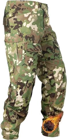 TRGPSG Men's Fleece Lined Tactical Pants Snow Ski Pants Winter Waterproof Hiking Pants with Multi Pockets in Saudi Arabia
