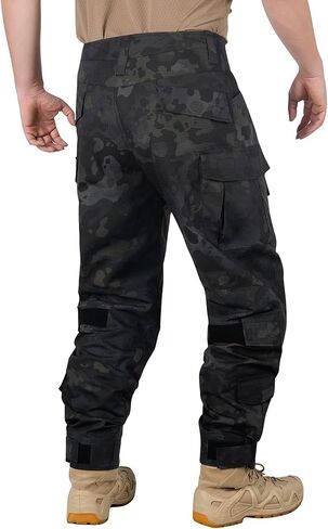 TRGPSG Men's Fleece Lined Tactical Pants Snow Ski Pants Winter Waterproof Hiking Pants with Multi Pockets in Saudi Arabia