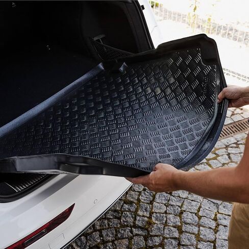 سجادة شحن Rezaw-Plast لسيارة Mercedes-Benz E-Class W214 Sedan (2024–2026) - بطانة صندوق السيارة السميكة PE مقاس 1/16 بوصة، مناسبة لجميع الأحوال الجوية، مقاومة للماء، حواف مرتفعة، عديمة الرائحة، شديدة التحمل، بدون تشذيب، متينة باللون الأسود in Kuwait