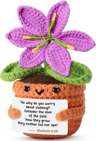 Birthday Gifts for Mom from Son, Daughter - Sentimental Crochet Lily with Special Mom Message - Unique Keepsake & Stocking Stuffer - Cute Home & Office Decor for Mother in Saudi Arabia
