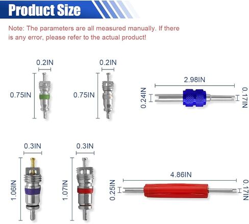 102PCS Car Air Conditioning Valve Core Seal Kit, Double Head Dual Removal Install Tool, A/C R12 R134a Refrigeration Tire Valve Stem Cores Dismantling Tool Assortment Kit in Saudi Arabia
